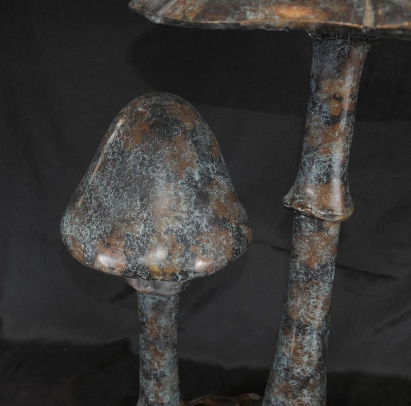 Bronze Pixie Fairy Garden Fountain Mushroom  