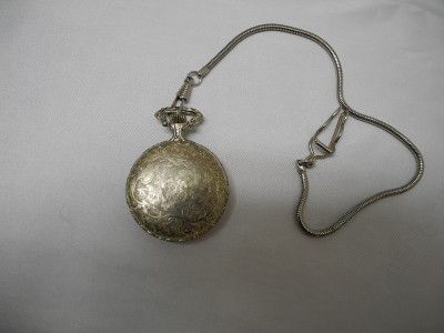 REMINGTON POCKET WATCH W/ CHAIN ~ QUARTZARAMA ~ HONG KONG  