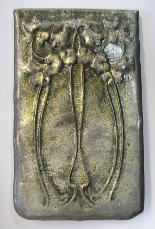 METAL POCKET NOTEBOOK FRENCH ART NOUVEAU ADVERTISING c1900  