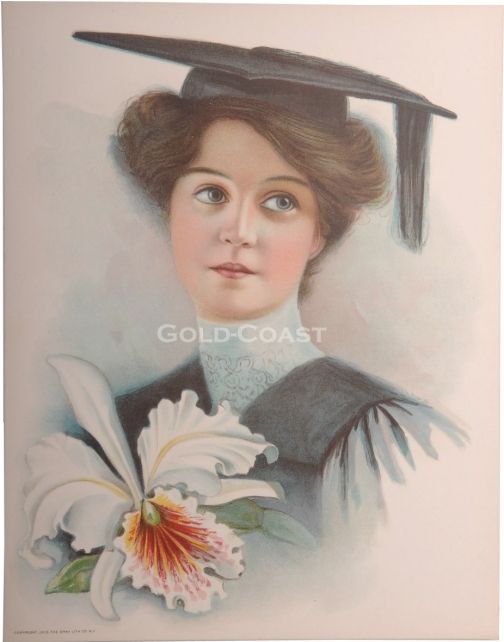 47 DIFFERENT 1903 10 Victorian Color Litho Lady Prints  