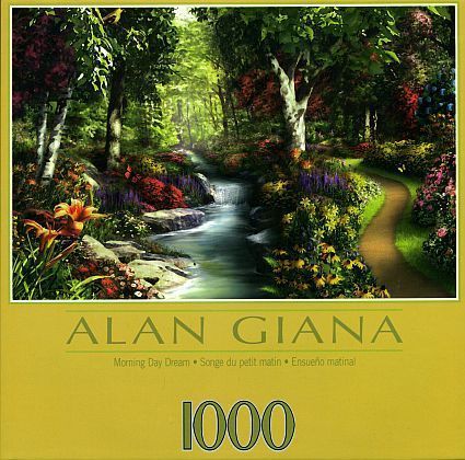 Alan Giana MORNING DAY DREAM Path Stream Garden Forest Flowers 