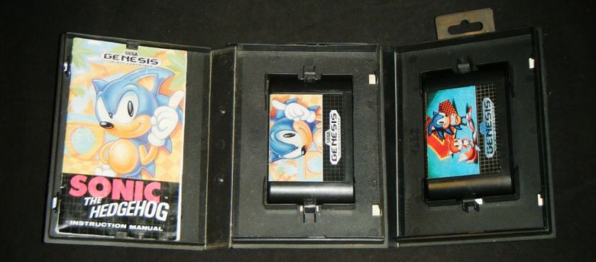   THE HEDGEHOG & SONIC THE HEDGEHOG 2 Sega Genesis 16 Bit Video Game Set