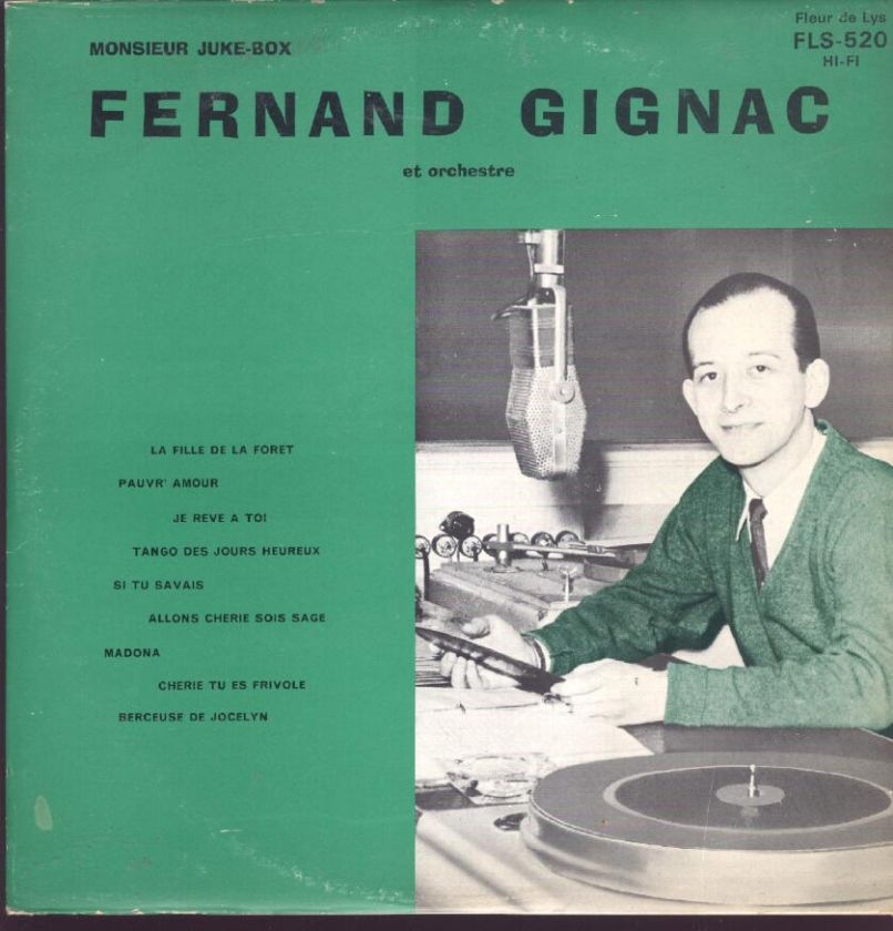 Fernand Gignac Monsieur Juke Box LP VG+/VG++ Canada  