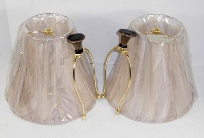 Vintage Verandah Light Gold Beige Cloth Lamp Shades & Harps  