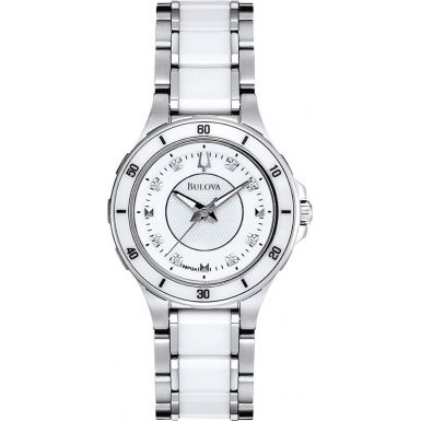 Bulova 98P124 Ladies Amboise White Steel Watch RRP £365  