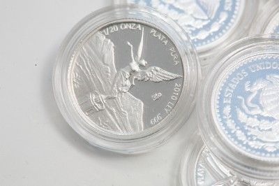 2010 SILVER LIBERTAD MEXICO PROOF COIN 1/20 OZ ONZA MINT CAPSULE 