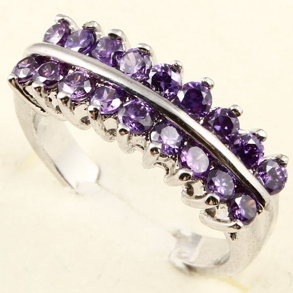 18 2x2mm PURPLE AMETHYST *1* RING  