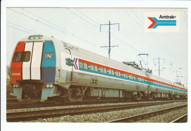 This postcard shows the Amtrak Metroliner train. The train traveled 