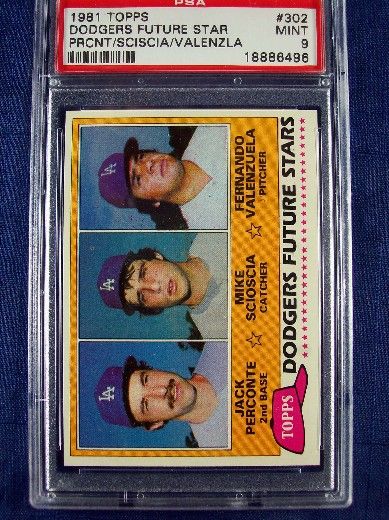   Topps #302 Mike Scioscia & Fernando Valenzuela rookie PSA 9  