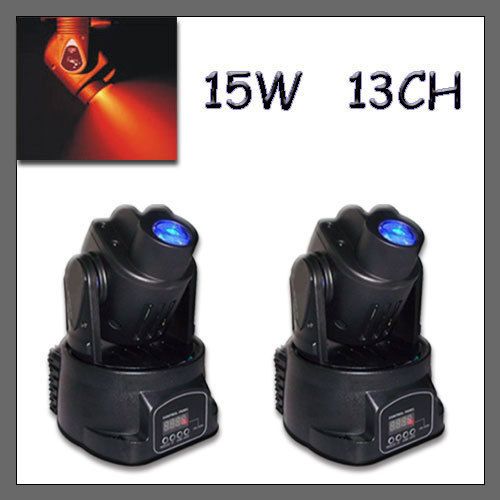 2PCS MINI MOVING HEAD LED Light lighting Party DJ club 15W 13channel 