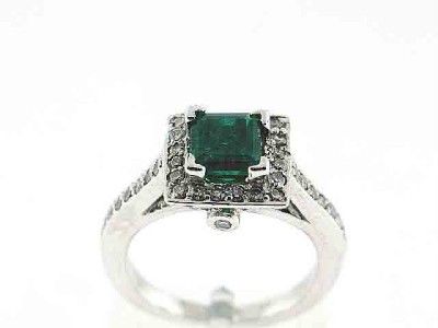 77 CT Emerald & Diamond Ladys Ring VS2/G 14K W.Gold  