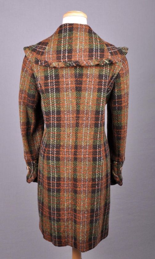 MARKS & SPENCER Per Una Italian Plaid Ruffle Coat 10 US  