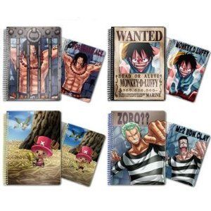 Anime One Piece 4 Note book Set, Luffy Zoro Ace Chopper  