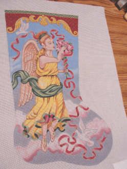 Angel Stocking Handpainted Needlepoint Canvas A  