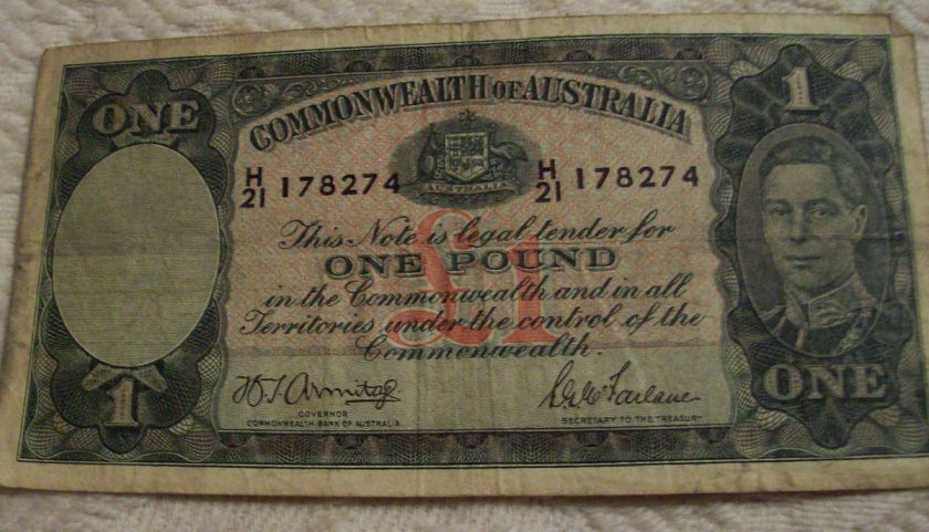 1942 Australia One Pound Note   Armitage/Mcfarlane  