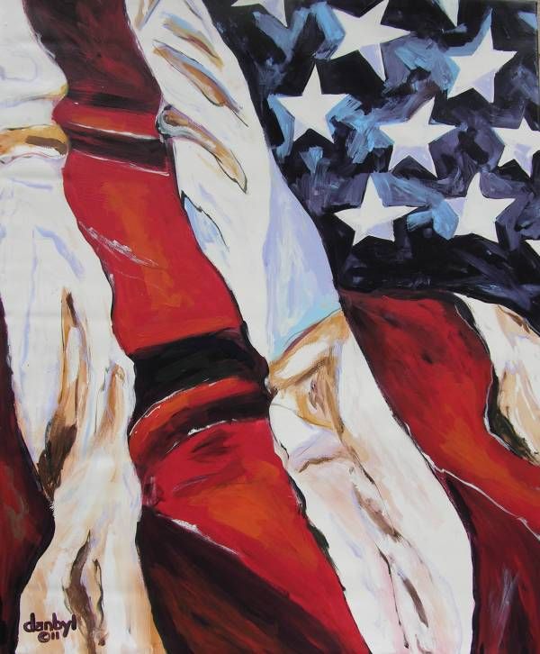 This is the USA for Gods Sake FLAG Original Art PAINTING DAN BYL 