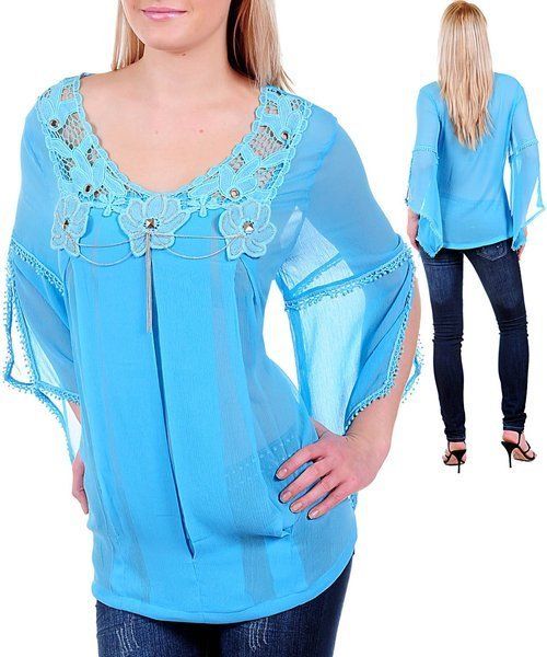 E48 AVA DEE Blue Semi Shear Blouse,Top 2X (18/20)  