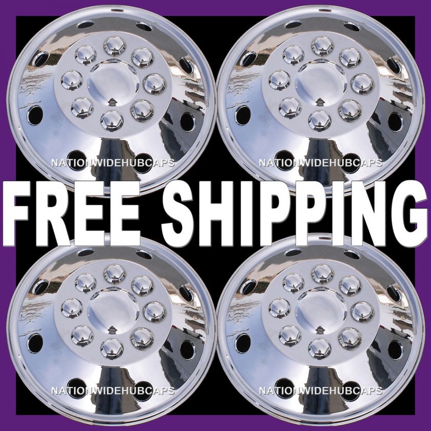   RV Dual CHROME Wheel Simulators Skins Rim Covers Hub Caps Steel Wheels