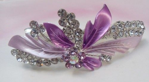 Clear SWAROVSKI CRYSTAL Floral HAIR BARRETTE CLIP 7  