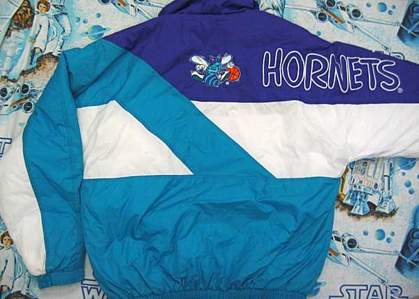 CHAQUETA vintage L nba de FUMADOR de CHARLOTTE HORNETS DeLong bordado 