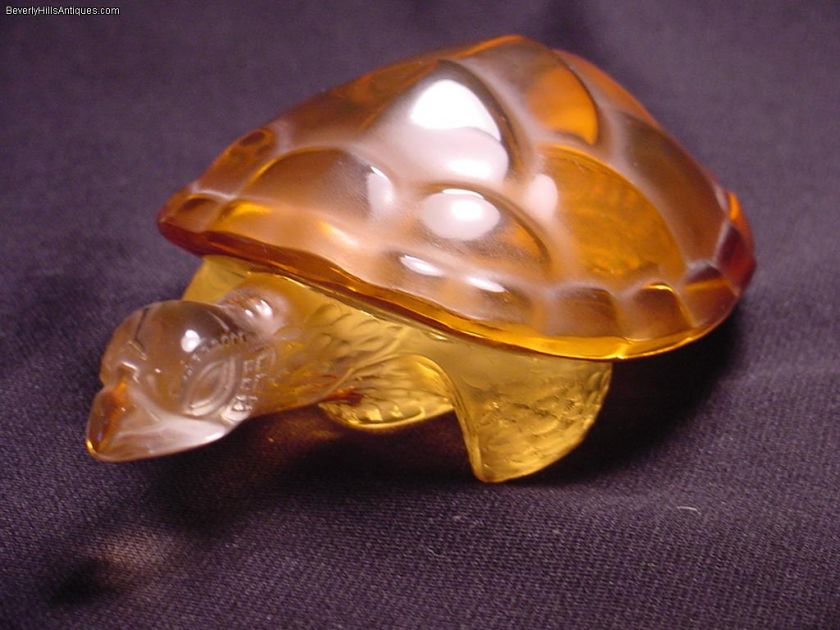 Lalique Turtle Amber & Clear Tortue Caroline #1163900  