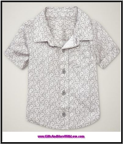 Baby Gap NWT SILVER PAISLEY PRINT COLLAR SHIRT 6   12 m  