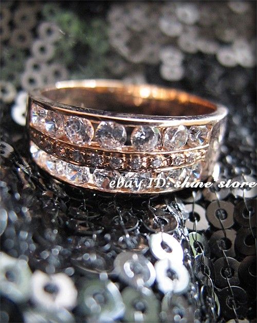 GENUINE 9CT SOLID ROSE GOLD ENGAGEMENT WEDDING LADY SIMULATED DIAMOND 