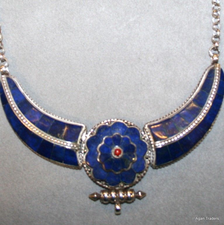 NEW LAPIS LAZULI STERLING SILVER HANDCRAFTED NECKLACE  