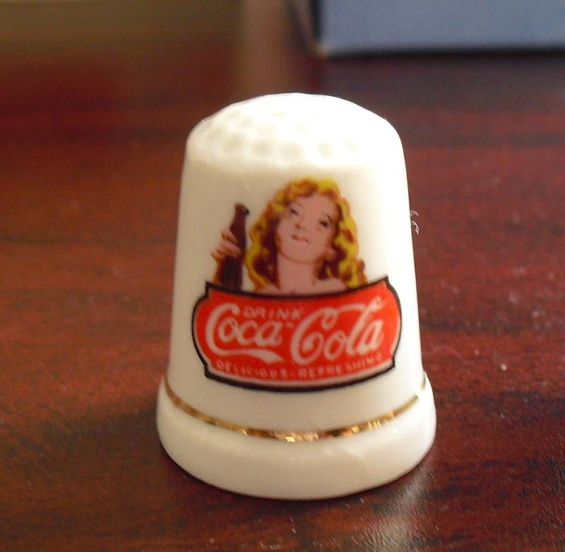 Unique Coca Cola Porcelain Thimble LOOK  