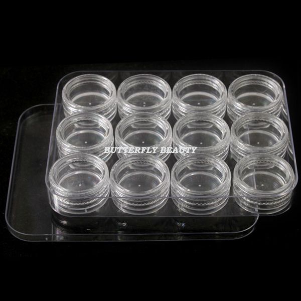 12 Empty Pots Case Bottle In Container Box Nail Art X09  