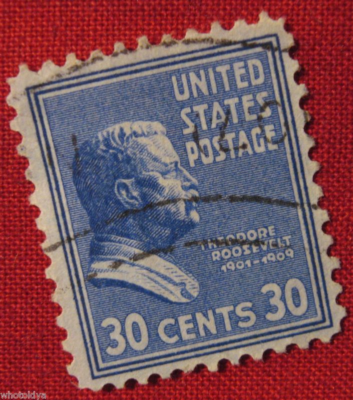 1938 THEODORE ROOSEVELT 30 CENT US POSTAGE STAMP US 830  