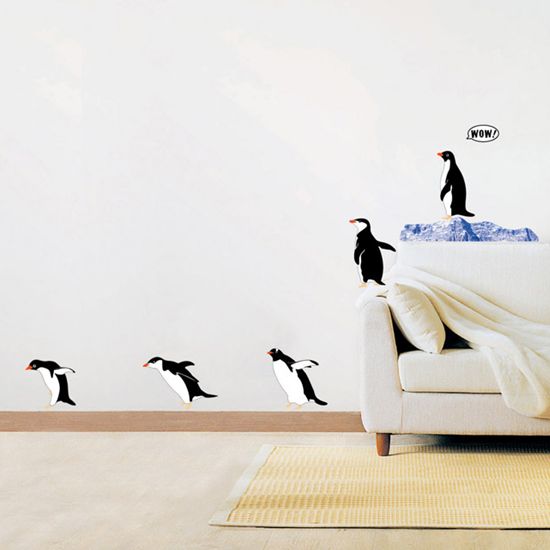 Penguin Kids Wall Stickers Removable Vinyl Wall Decals  