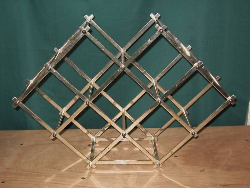 Mid Century Modern Vintage Chrome Wine Rack Folding  