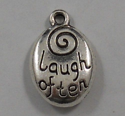 LOVE MUCH LAUGH OFTEN SILVER CHARM PENDANT Necklace C8  