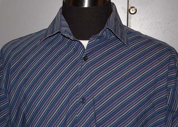 Ben Sherman LONG SLEEVE BLUE COTTON SHIRT MENS XL 4  