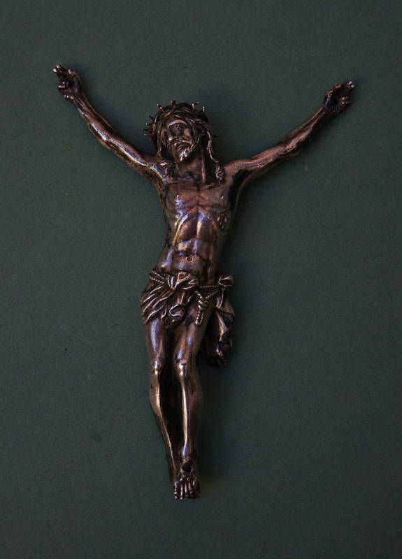 ANTIQUE FRENCH SILVER CORPUS CHRISTIE JESUS SIGNED  