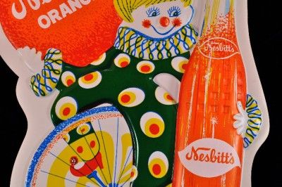 Vintage NESBITTS Orange Pop 3D SIGN New Old Stock MINT  