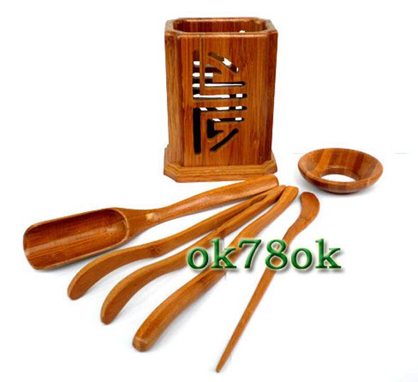 Bamboo New Hollow Six Pieces Tea Sets Accessory Big Size  