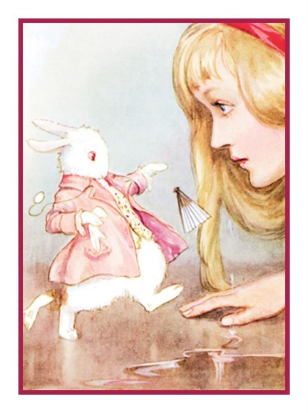 Rabbit and Alice in Wonderland John Tenniel Counted Cross Stitch Chart 