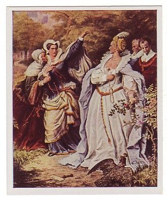 1934 Card Mary Queen of Scots & Queen Elizabeth I  