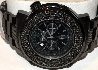   WATCH KC TECHNO JOE RODEO MENS 4.25CT BLACK PVD METAL BAND 50MM  