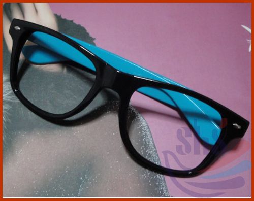 Black DJ Clear Lens Frame Wayfarer Nerd Glasses Unisex  