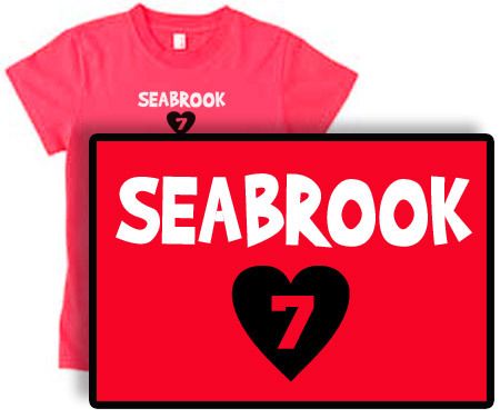 BRENT heart SEABROOK Chicago Blackhawks Womens T SHIRT  