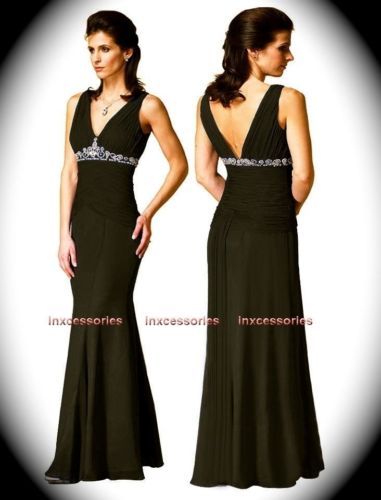 WEDDING Evening GOWN FORMAL DRESS Black Purple Red  