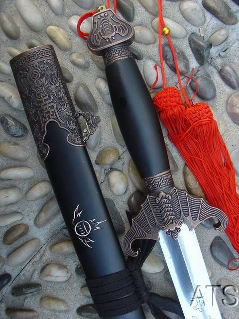 39.4 Black Bat Chinese Tai Chi Sword Concave Blade  