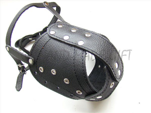 14 Genuine Leather Black STRONG ROTTWEILER Dog Muzzle  