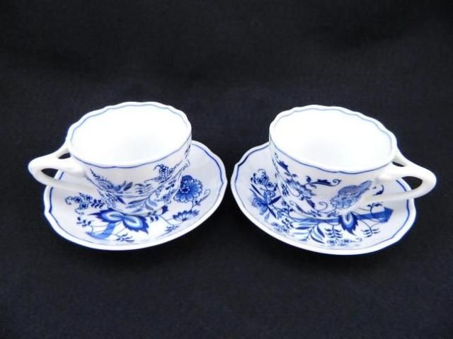 Blue DANUBE Japan COFFEE Tea CUPS & SAUCERS NEW Anniversary MARK 