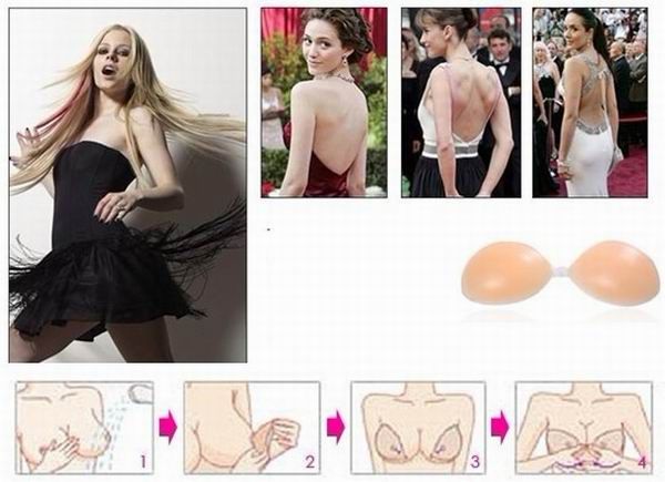    Adhesive Silicone Cup B C D Push Up Strapless Breast Bra F02Z  