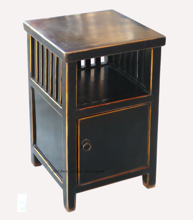 Black Piano Paint Night Stand End Table Cabinet WK1280S  