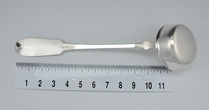 Antique J. Herz 800? Purity Silver Soup Punch Ladle1860  